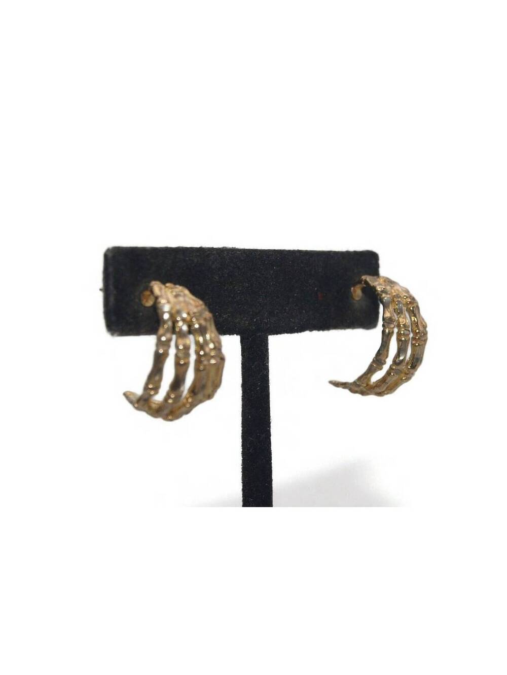 Vintage Gold Tone Half Hoop Earrings with Post Backs for Pierced Ears.